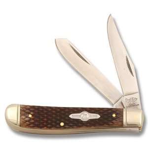   Gunstock Mini Trapper Knife with Brown Gunstock Bone Handles Sports