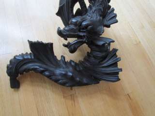 Antique European Black Forest Carved Wood Dragon, 1800s Continental #2 