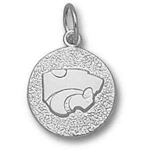 Kansas State Wildcats Disk Charm 1/2in Sterling Silver Pendant