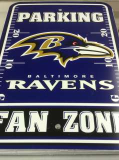 Baltimore Ravens NFL Reserved Parking Sign Ravens Fan Zone  