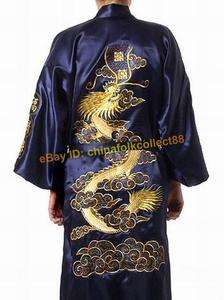 Men Dragon Kimono Bathrobe Robe Sleepwear Yukata  