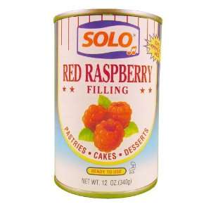 Solo Raspberry Cake and Pastry Filling   12 Cans (12 oz ea)  