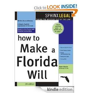 How to Make a Florida Will Mark Warda Warda  Kindle Store