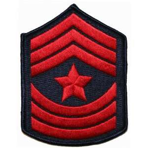  ML151 Red Sergeant Major Rank Patch 