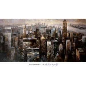  Manhattan by Night   Poster by Marti Bofarull (48 x 24 