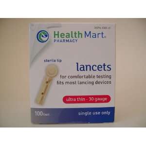 Health Mart Pharmacy Ultra Thin   30 Gauge Lancets 100 count: Health 