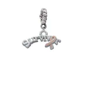    with Pink Ribbon Silver Plated European Charm Dangle Bead [Jewelry