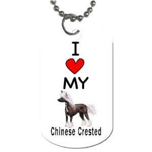  I Love My Chinese Crested Dog Tag 