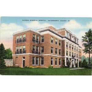 1940s Vintage Postcard Cushing Memorial Hospital Leavenworth Kansas