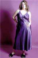 1X Plus Size Purple Charmeuse Gown w/ Venice Lace New  