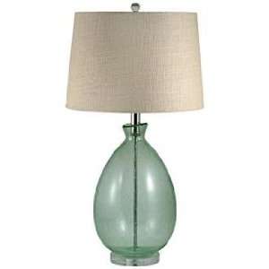  Light Green Seeded Glass Table Lamp: Home Improvement
