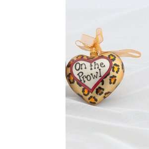  Cheetah Print Heart Sentiment Christmas Ornament: Home 