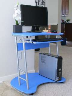 Furinno Rolling Laptop Computer Desk Table 76019BLUE/S  