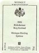 Weingut Johannishof Rudesheimer Berg Rottland Riesling Spatlese 2006 