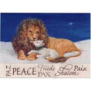  Lion and Lamb 2 1/2 by 1 7/8 Peace in Many Languages 