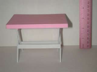 Mattel Barbie Doll Furniture White Pink Picnic Table  