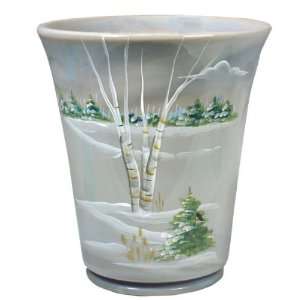  Fenton Art Glass   Gray Flip Vase   Decorated: Home 