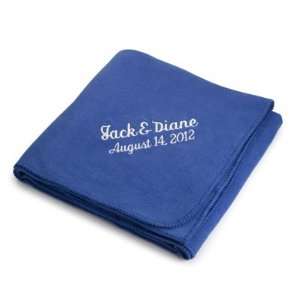 Personalized Royal Blue Fleece Blanket Gift