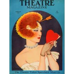  1924 Cover Theater Magazine Valentines Woman Headpiece 