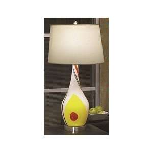  Elanora Yellow White Art Glass Table Lamp: Home 