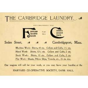  1898 Ad Harvard Lampoon Cambridge Laundry Soden St 