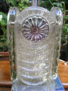60s EAMES ERA ATOMIC AGE ICE GLASS TABLE LAMP  