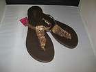 nwt ladies candies golden brown sequin summer flip flops sandals