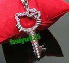 hello kitty pink key crystal pendant necklace xmas gift returns