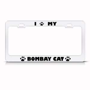 Bombay Cat Animal Metal License Plate Frame Tag Holder