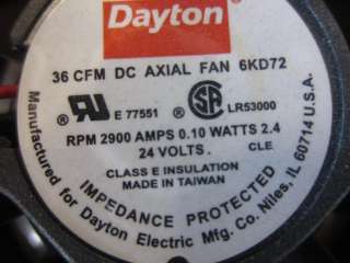   OF 2 MOUNTED 36 CFM DC DAYTON AXIAL FAN 6KD72 MITSUBISHI CNC  