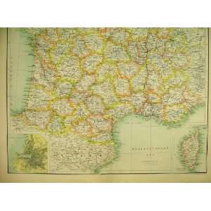   : 1898 Map France Southern Section Corsica Marseilles: Home & Kitchen