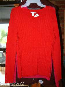 WHITE STAG SOFT CABLE KNIT SWEATER RED PINK NAVY XL XXL  