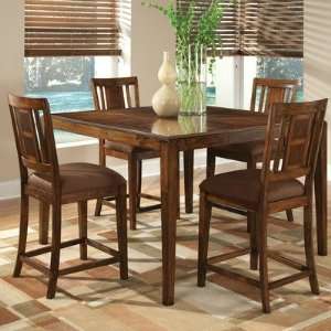   10994 Cape Point 5 Piece Counter Height Table Set in Dark Brown Cherry