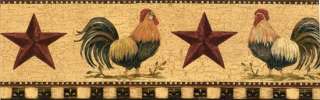 Primitive ROOSTER Wall border ~ Wallpaper Country Decor  