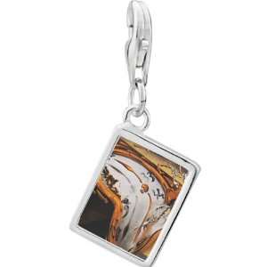   Silver Moment Of First Explosion Painting Photo Rectangle Frame Charm