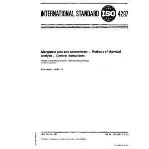  ISO 42971978, Manganese ores and concentrates    Methods 