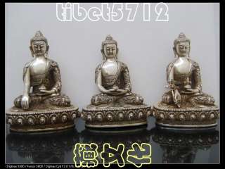   Bronze coated silver SHAKYAMUNI Amitabha medicine buddha statue  