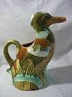 antique majolica frie onnaing duck absinthe pitcher france rare