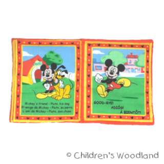 MICKEY MOUSE CLOTH/SOFT BOOK! IN SPANISH/FRENCH! KIDS!  