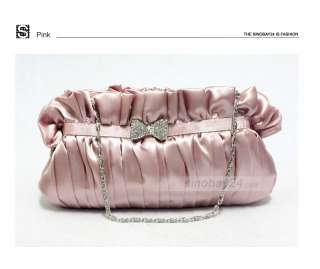   Party Clutch Hangbag Soft Satin Butterfly Like Many Colors Bag  