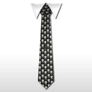   FUNNY TIE # 324  ALL WHITE TEETH WITH ONE BLACK TOOTH Toys & Games