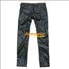 Bruce Shark Mens PU Leather Pants Jeans Trousers Fashion Size 28 36 
