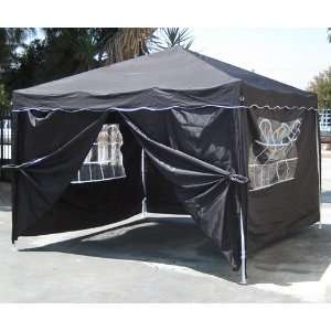  NEW Black 10 X 10 EZ Pop Up Canopy Gazebo Tent with 4 