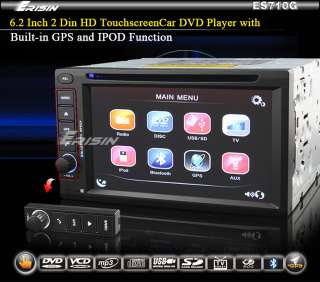 ES710G ERISIN 6.2 CAR DVD PLAYER TOUCH SCREEN GPS HD BLUETOOTH IPOD 