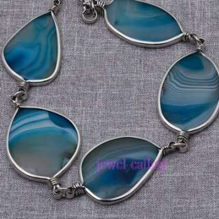 1pc Multi color Agate gemstone bead charms pendant Ajustable Necklace