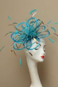 New Turquoise Gold Silver Fascinator Hat Choose any colour satin 