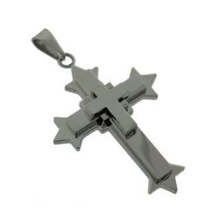  Stainless Steel Triple Layered Cross Pendant: Jewelry