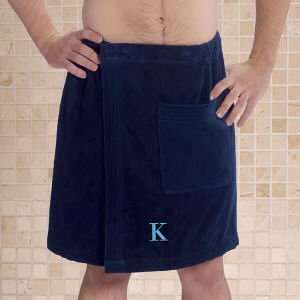 Embroidered Mens Bath Wrap:  Home & Kitchen