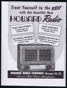 1946 Howard Radio Company Chicago Vintage Print Ad  