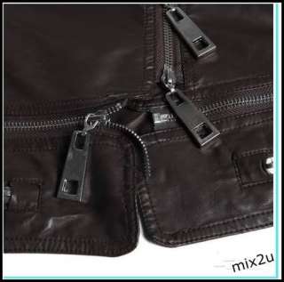 Women Premium Cool Slim Fit Rivet Deco Tassel Short PU Leather Jacket 